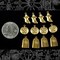 Set of Twelve Raw Brass Halloween Charms Four Ghost Four Pumpkin and Four Gravestone Charms - B-CSet02